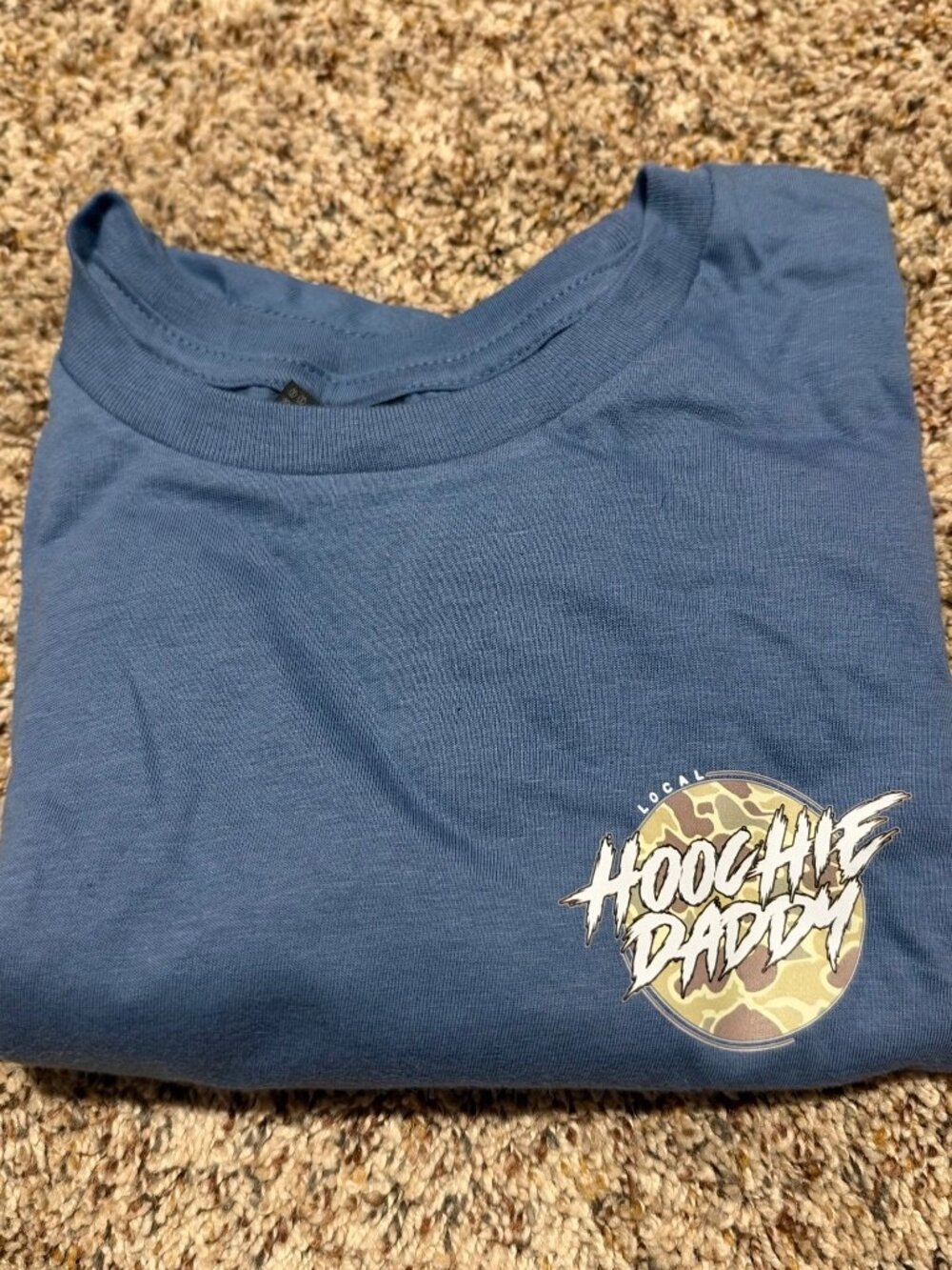 Gildan Men's Short Sleeve T-Shirt Size M Blue Local Hoochie Daddy Graphic